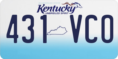 KY license plate 431VCO