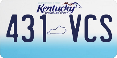 KY license plate 431VCS