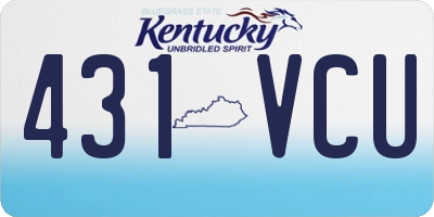 KY license plate 431VCU