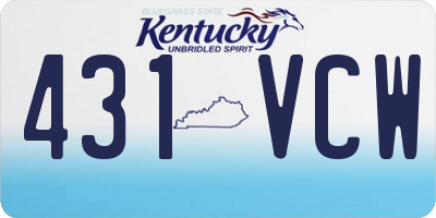 KY license plate 431VCW