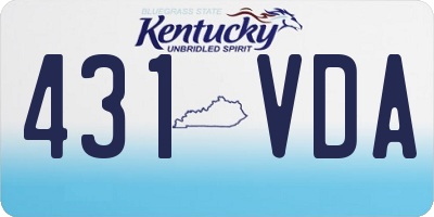 KY license plate 431VDA
