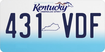 KY license plate 431VDF
