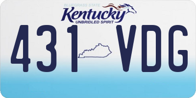 KY license plate 431VDG