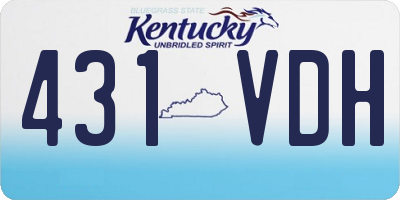 KY license plate 431VDH