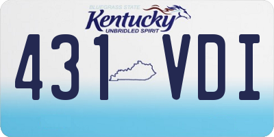 KY license plate 431VDI