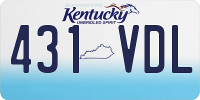 KY license plate 431VDL