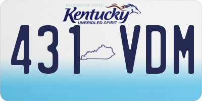 KY license plate 431VDM