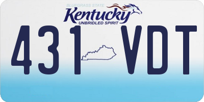 KY license plate 431VDT