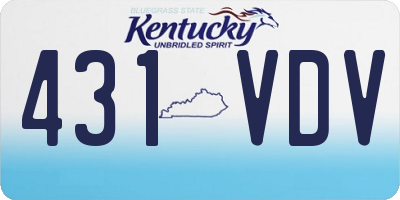 KY license plate 431VDV