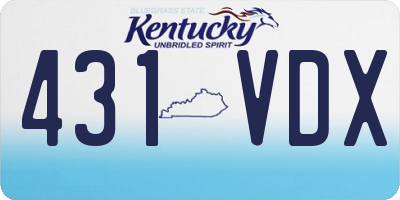 KY license plate 431VDX