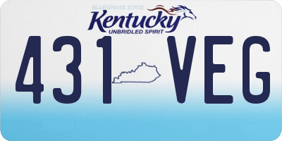 KY license plate 431VEG