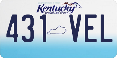 KY license plate 431VEL