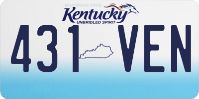 KY license plate 431VEN