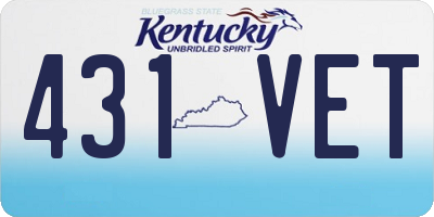 KY license plate 431VET