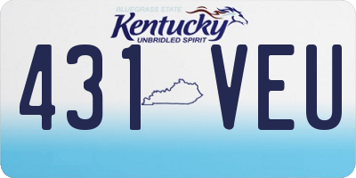 KY license plate 431VEU