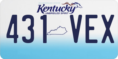 KY license plate 431VEX