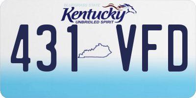 KY license plate 431VFD