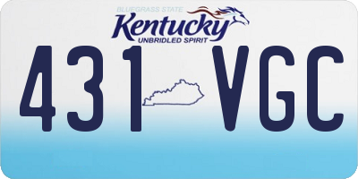 KY license plate 431VGC