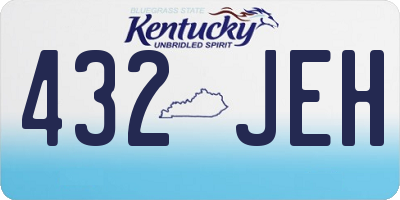 KY license plate 432JEH