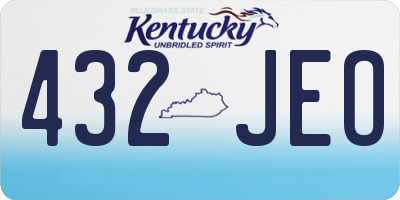 KY license plate 432JEO