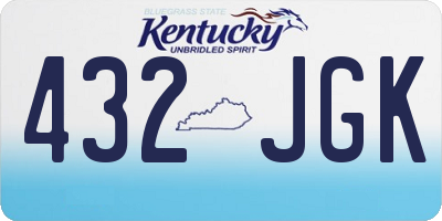 KY license plate 432JGK