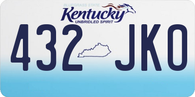 KY license plate 432JKO