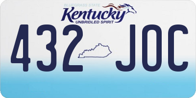 KY license plate 432JOC