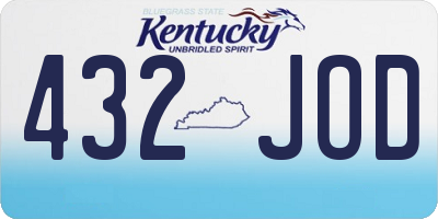 KY license plate 432JOD
