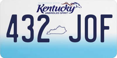 KY license plate 432JOF