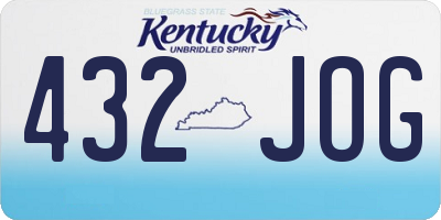 KY license plate 432JOG