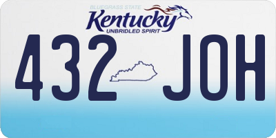 KY license plate 432JOH