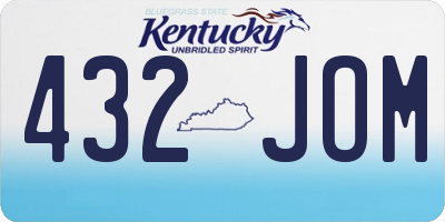 KY license plate 432JOM