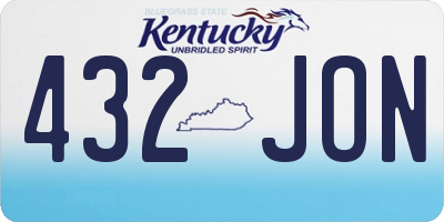 KY license plate 432JON