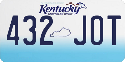 KY license plate 432JOT