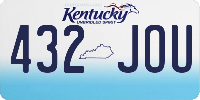 KY license plate 432JOU