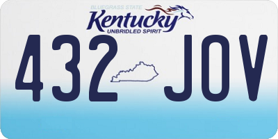 KY license plate 432JOV