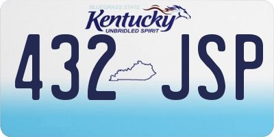 KY license plate 432JSP