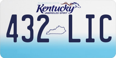 KY license plate 432LIC