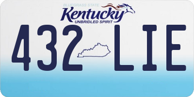 KY license plate 432LIE