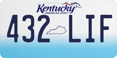 KY license plate 432LIF