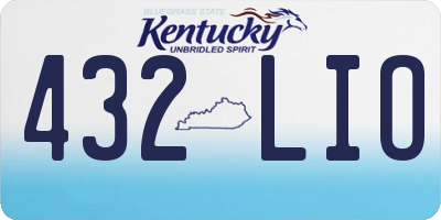 KY license plate 432LIO