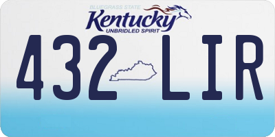 KY license plate 432LIR