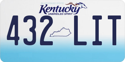 KY license plate 432LIT
