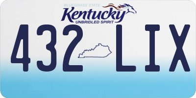 KY license plate 432LIX