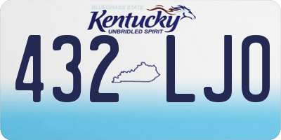 KY license plate 432LJO