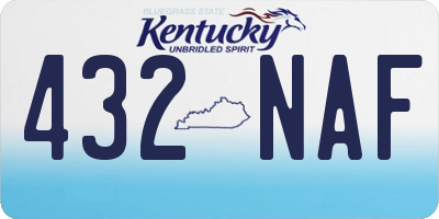 KY license plate 432NAF