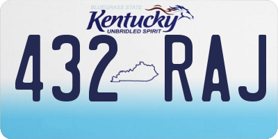 KY license plate 432RAJ