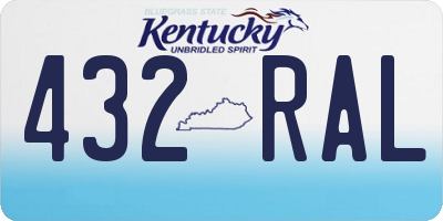 KY license plate 432RAL