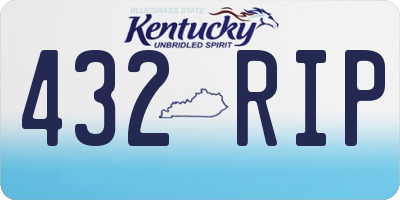 KY license plate 432RIP