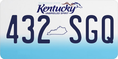 KY license plate 432SGQ